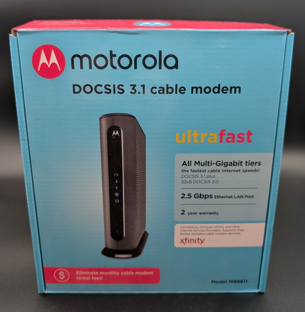 Motorola MB8611 DOCSIS 3.1 Cable Modem - Black - Used