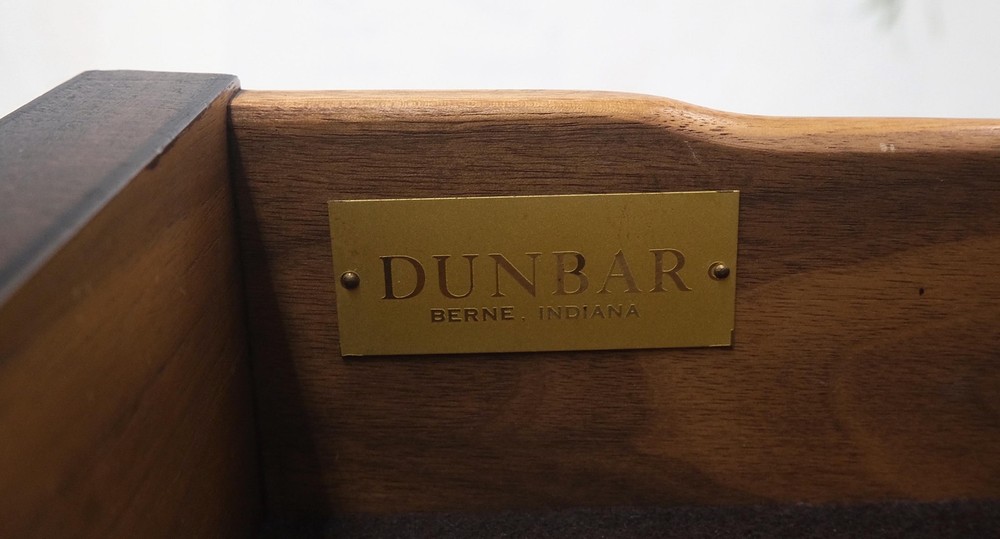 Dunbar Walnut Two Part Sideboard Credenza Breakfront Carved Slate Inserts MINT!