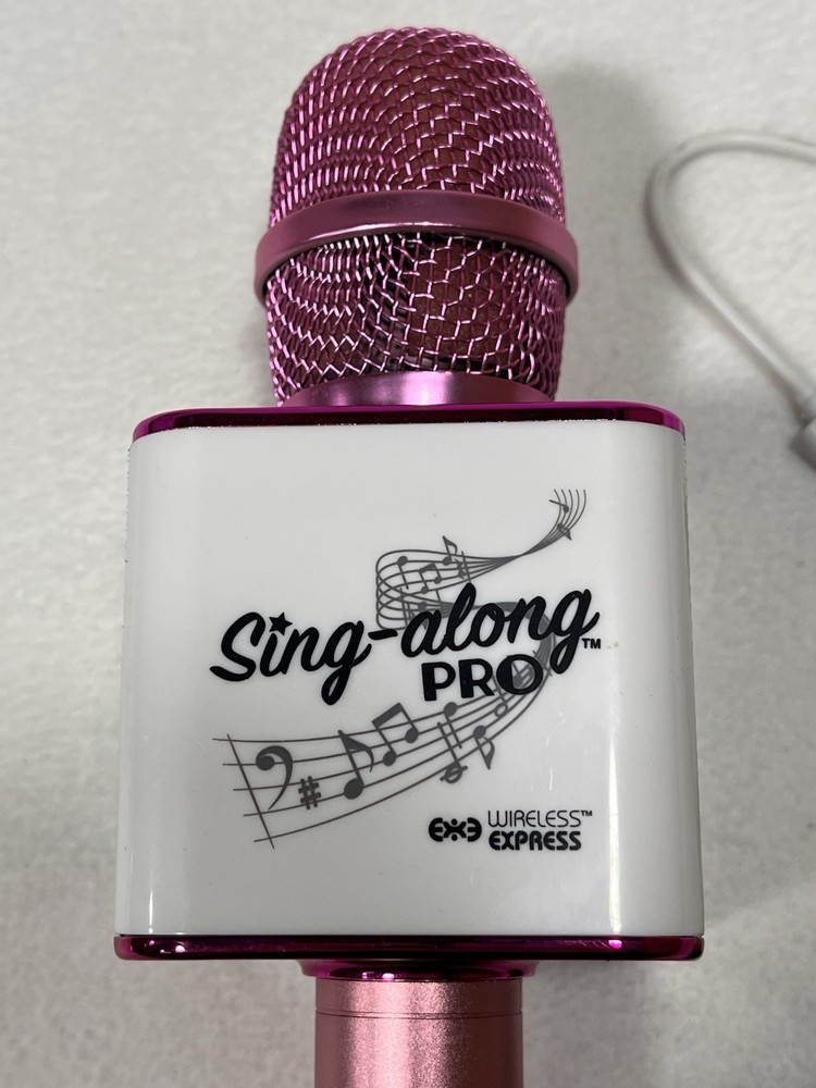 Sing-Along PRO Wireless Karaoke Microphone Pink Bluetooth Speaker Mic
