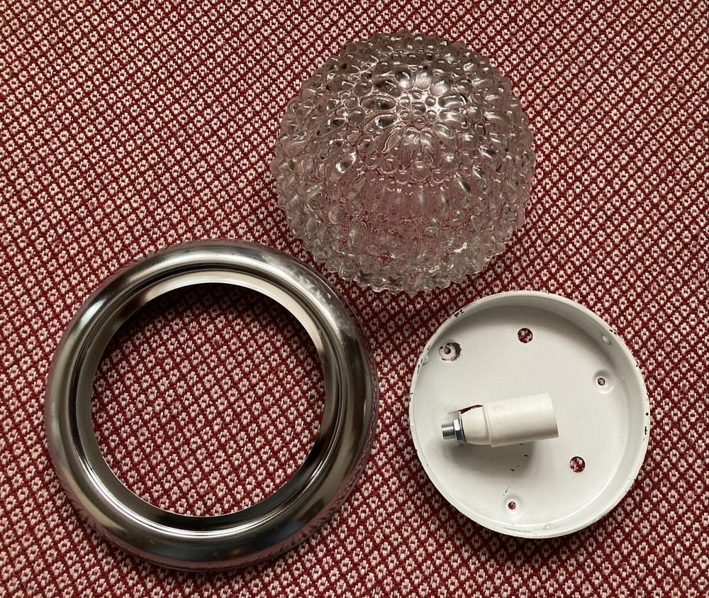 Vintage Domed Plafon Flush Mount Ceiling Light-Bubble Glass-20cm Diameter
