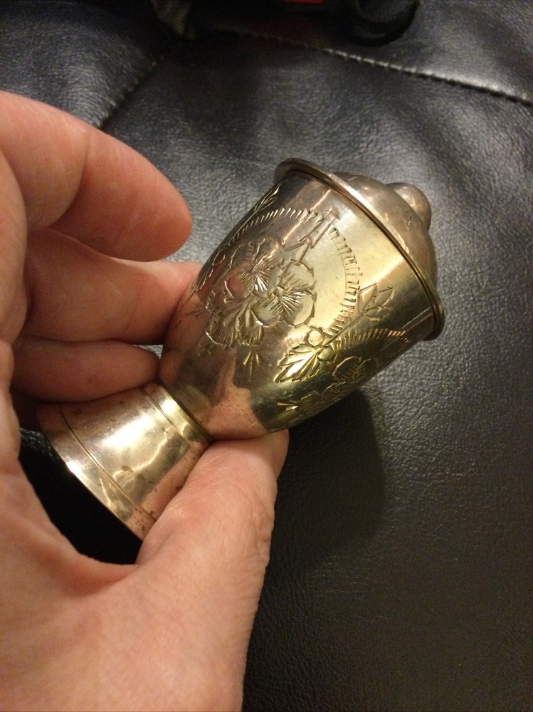 Silver Hand Etched 3” Incense Burner With Screw On Lid