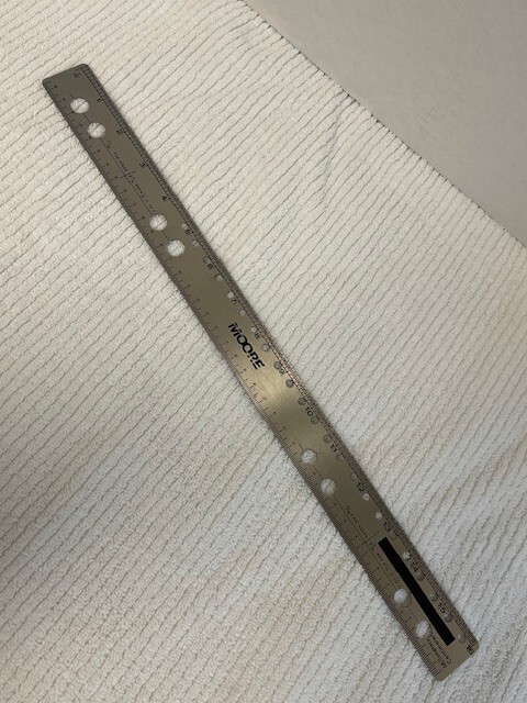 Vintage MOORE 2-Sided Stainless 16" Office Ruler