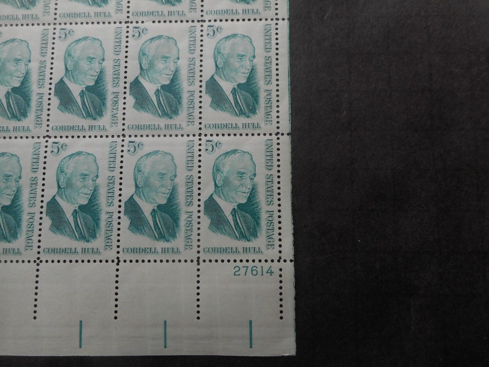 Scott 1235, 5 cent, Cordell Hull, Sheet
