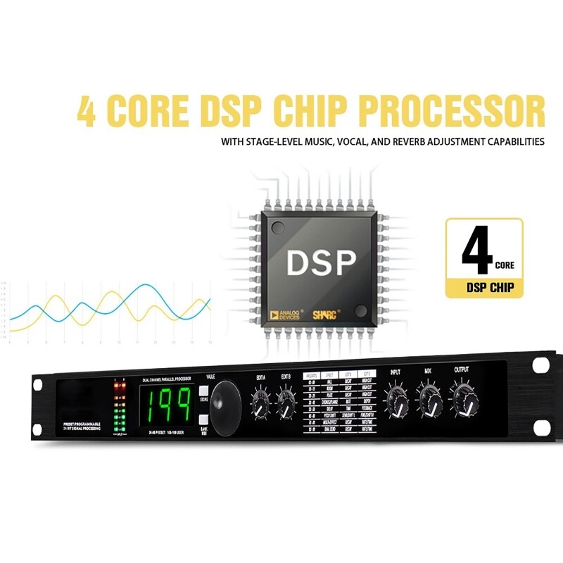 Professional Digital Reverb Multi Effect DSP Processor Audio Processor Equalizer