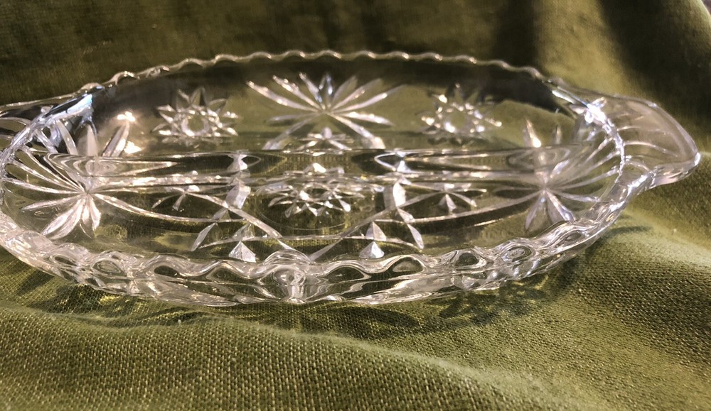 Crystal Dish Center Divided 2 in 1 Mint