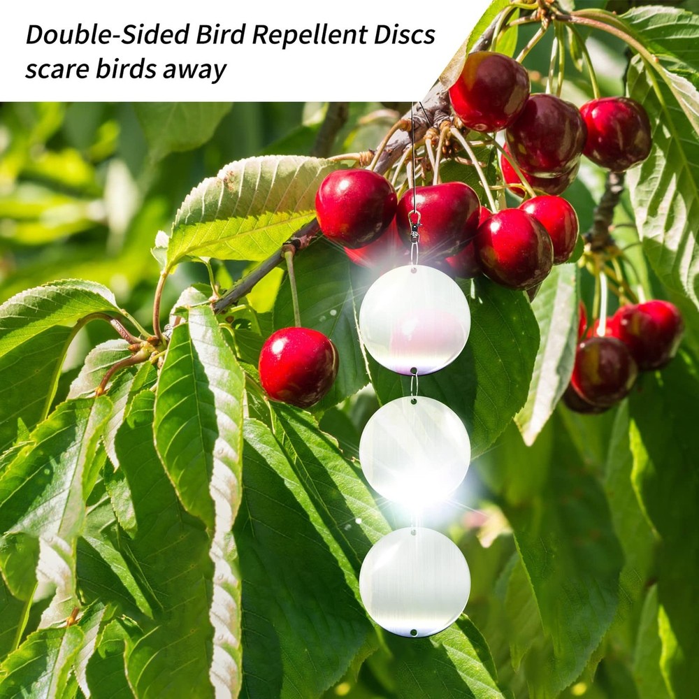 Hedoc Reflective Bird Scare Discs Set, 24PCS Large Double-Sided