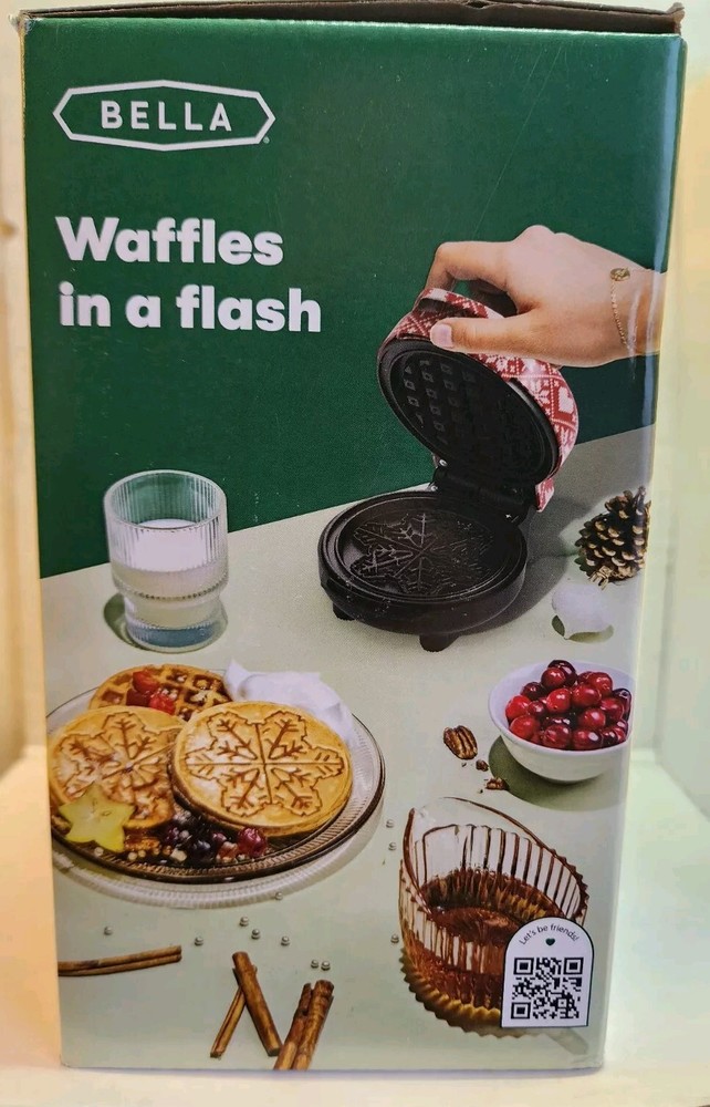 Bella Mini Snowflake Waffle Maker-New!