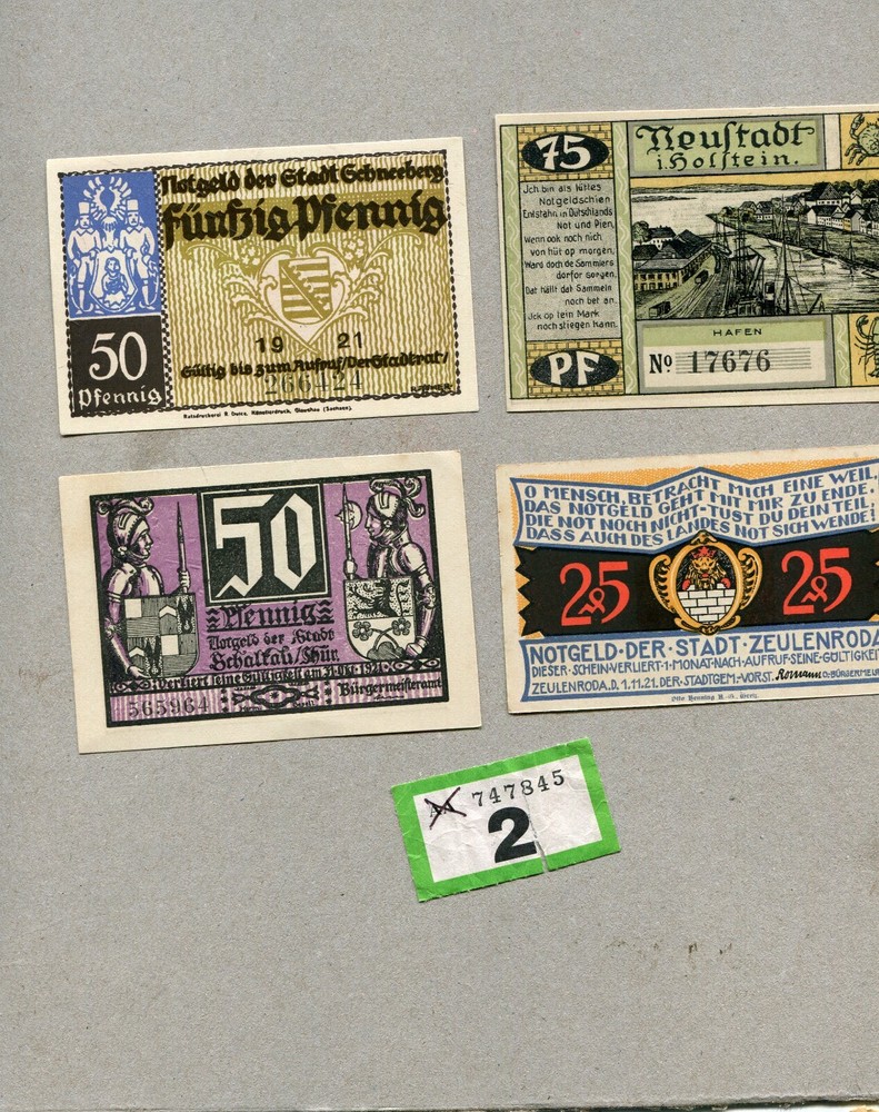 10 German Districts 1920s Banknotes