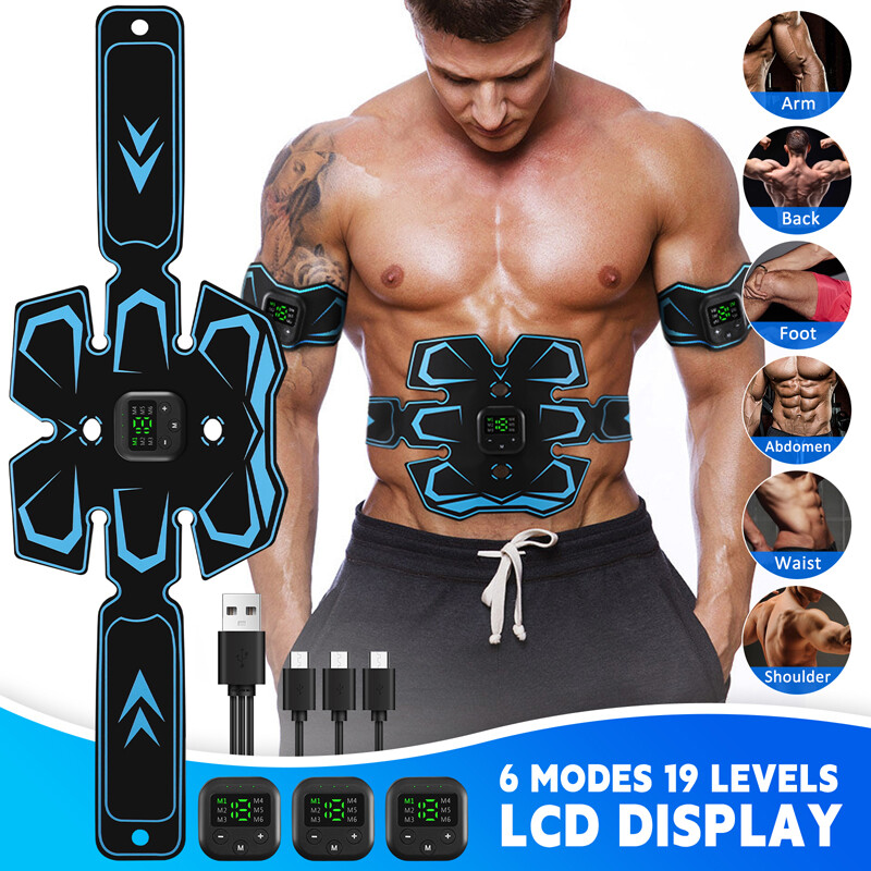 EMS ABS Abdominal Belt Muscle Trainer Stimulator Toning Smart Training Belt USB