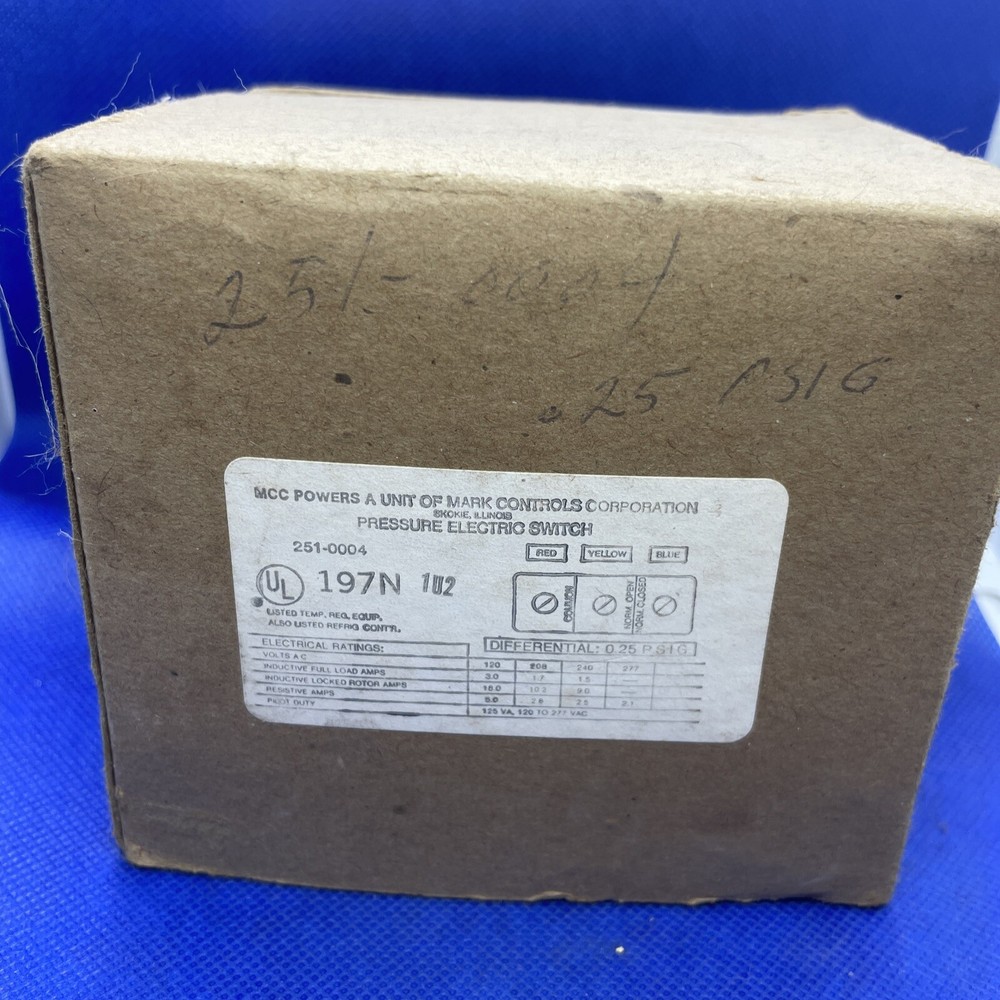 MCC powers pressure electric switch 251-0004 197N