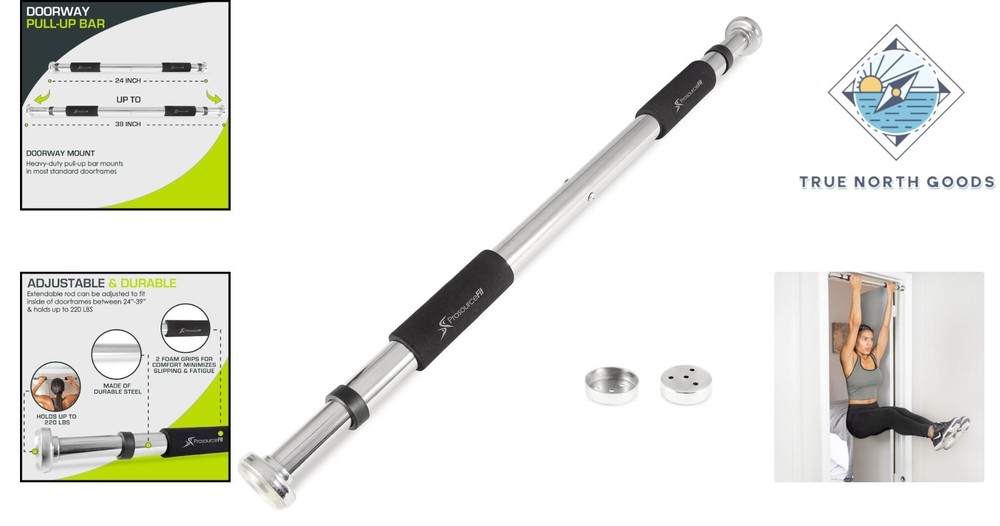 Versatile Pull-Up/Chin-Up Bar for Doorframes - Supports 220 lbs, Adjustable