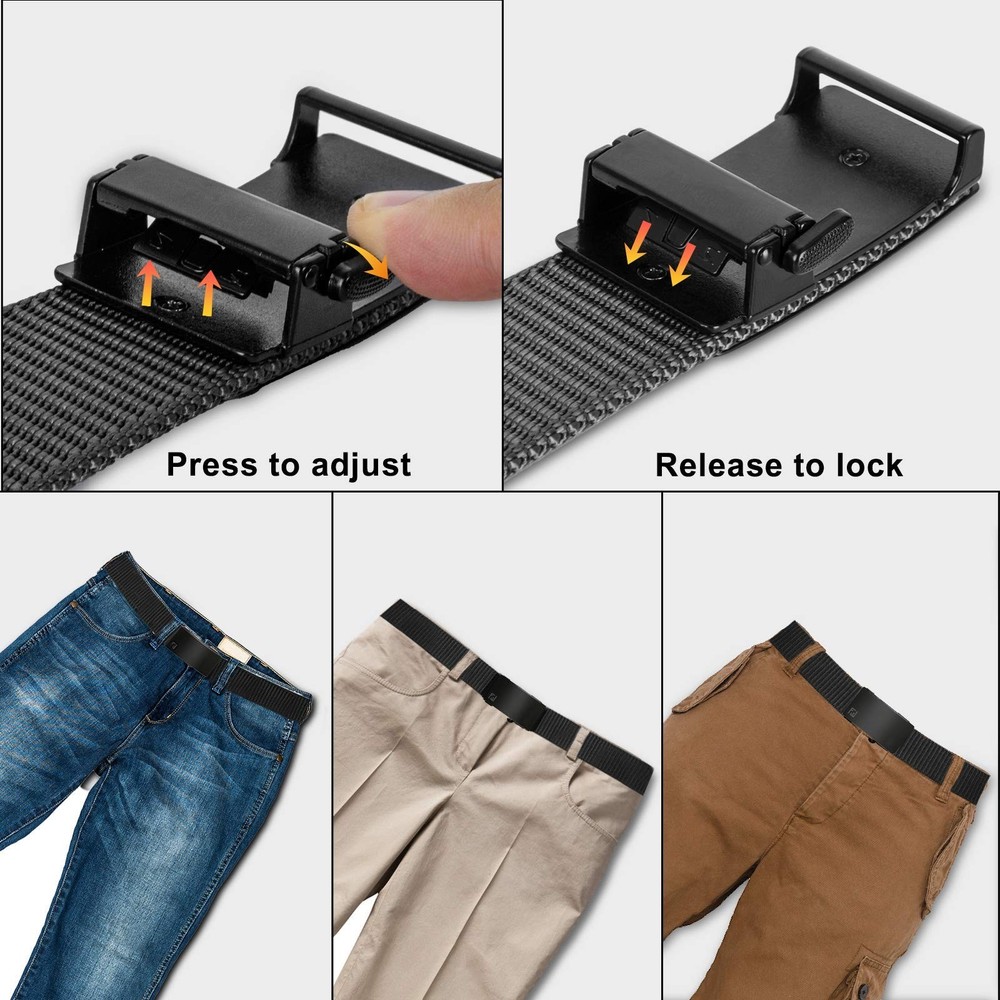 WONDAY 2 Pack Ratchet Belts for Men – Nylon Web Belts with Quick Release B