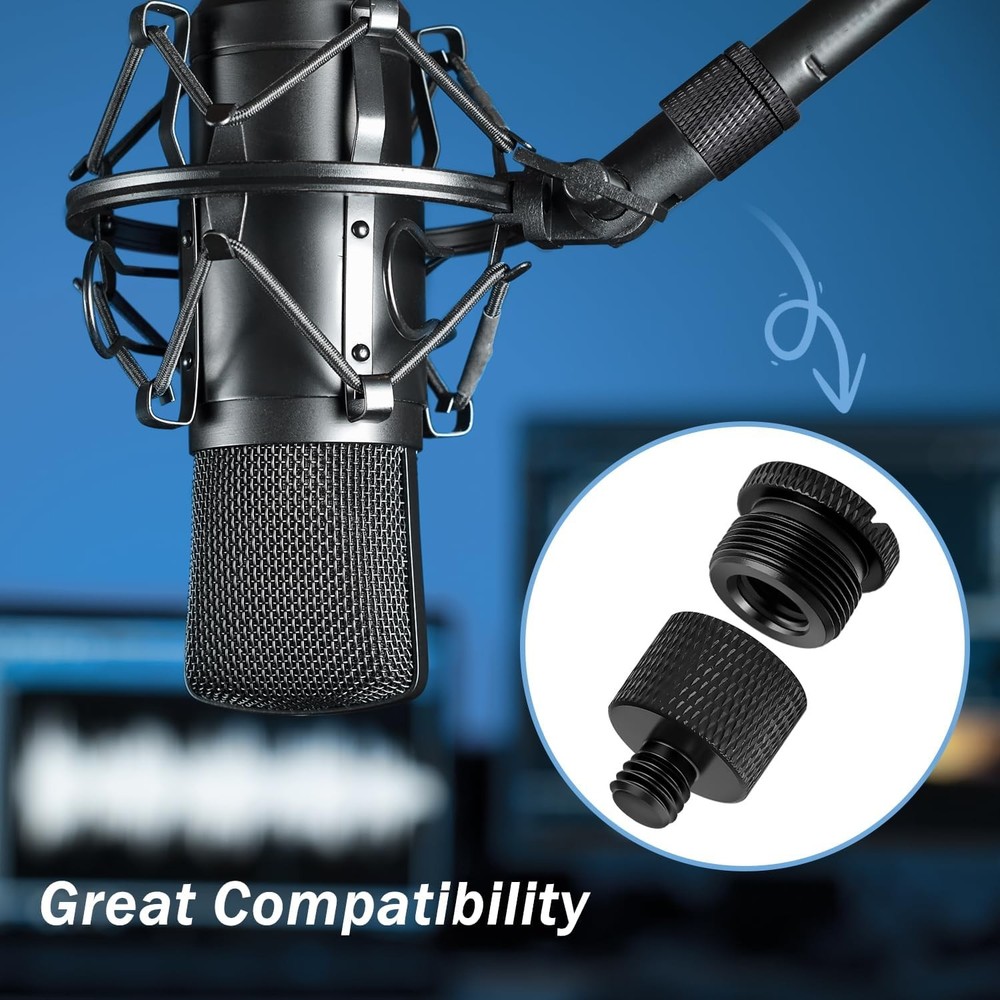 Fansjoy 8 Pack Mic Stand Adapter, Microphone Thread Adapters