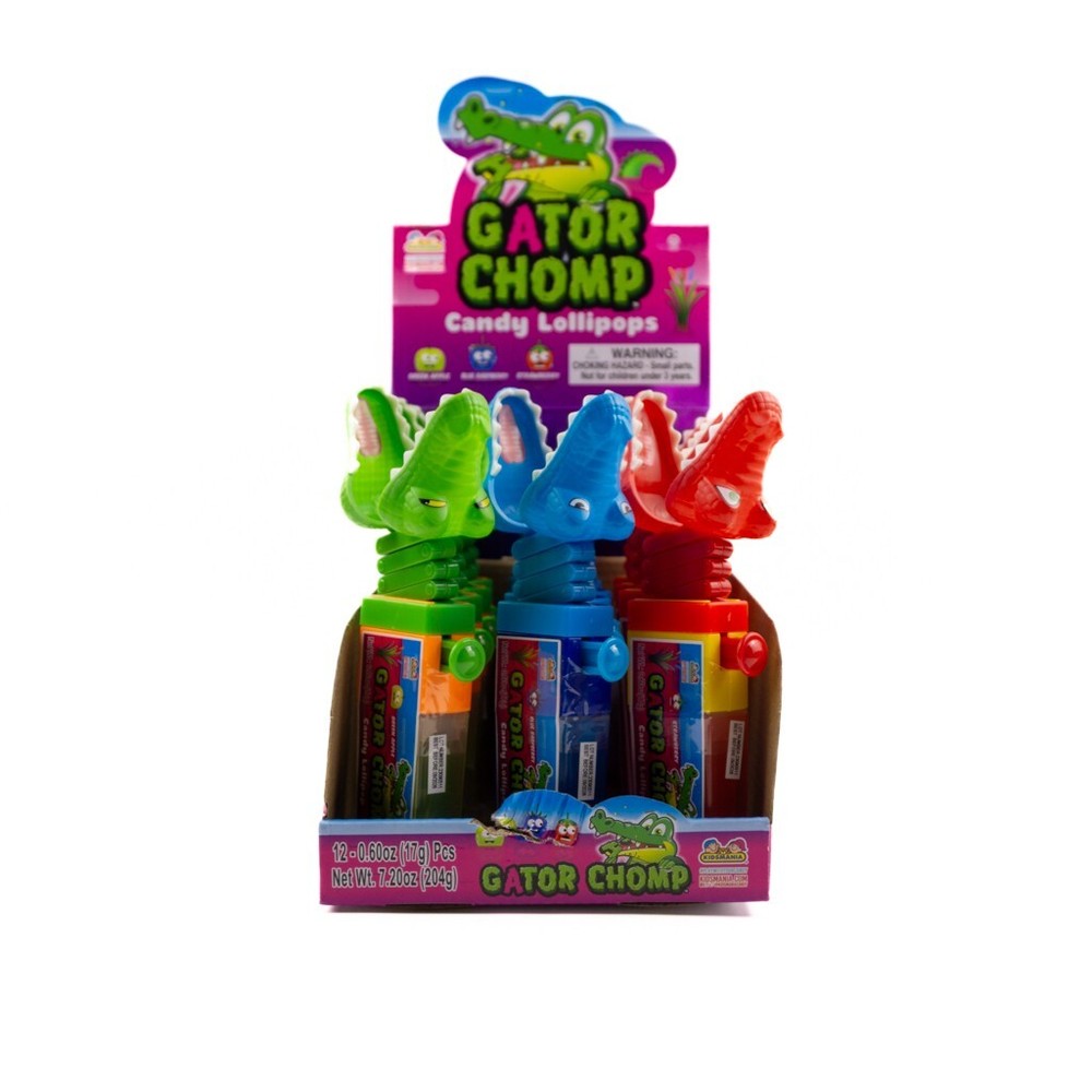 Kidsmania Gator Chomp Candy Lollipops 12 Pieces