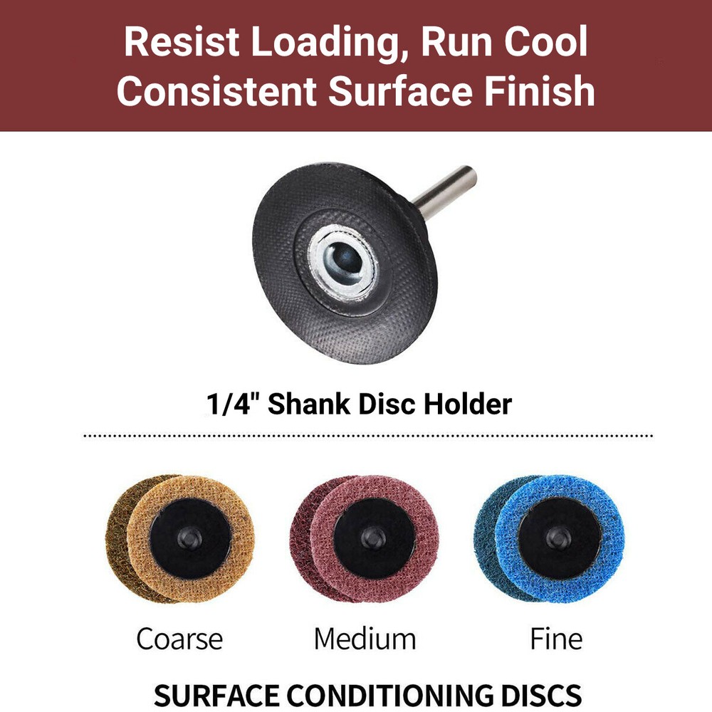 71PCS 2" Quick Change Roll Lock Sanding Discs Set Die Grinder Disc W/ 1/4 Holder