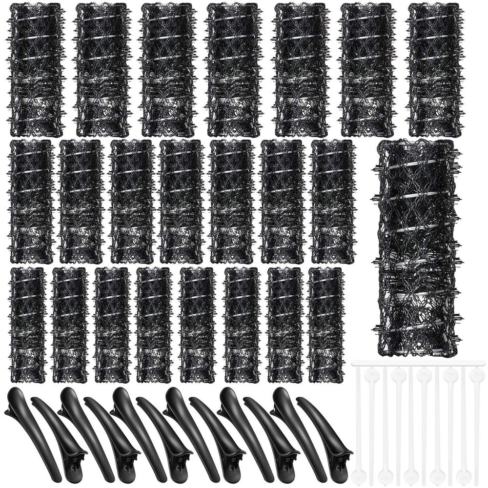 "48 Pack Vintage Brush Rollers for Hair with Picks Medium Wire Mesh Rollers for