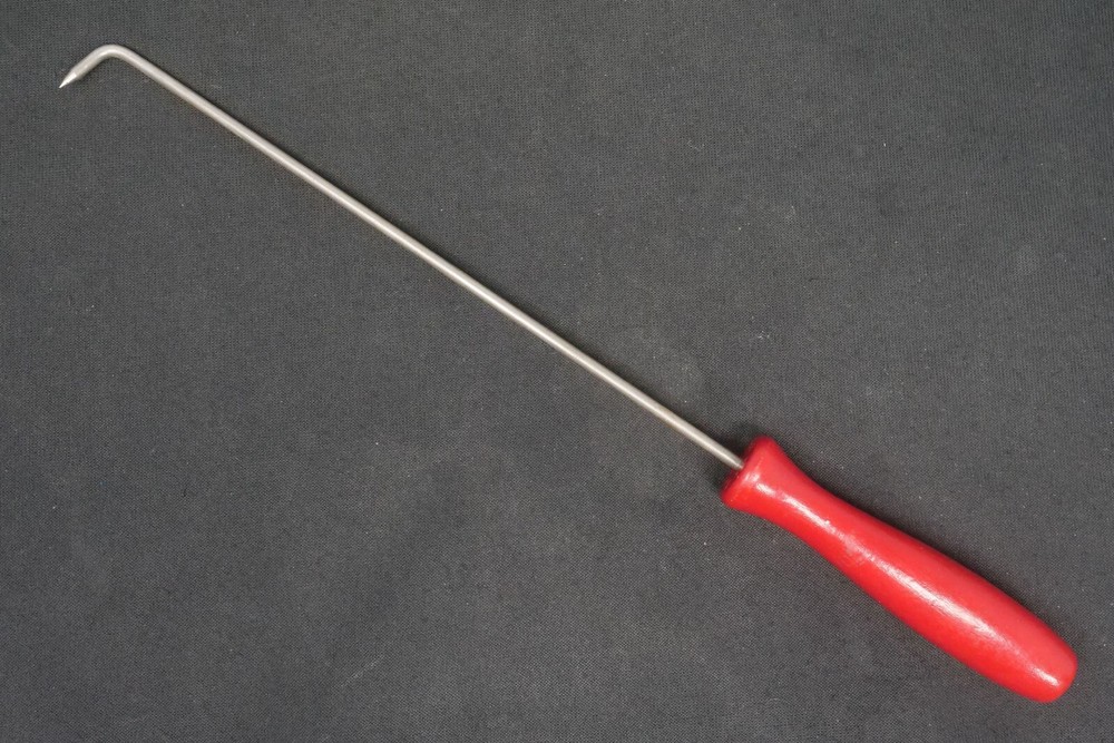 Vintage Red Handle Grill Turning Fork. 11" Long