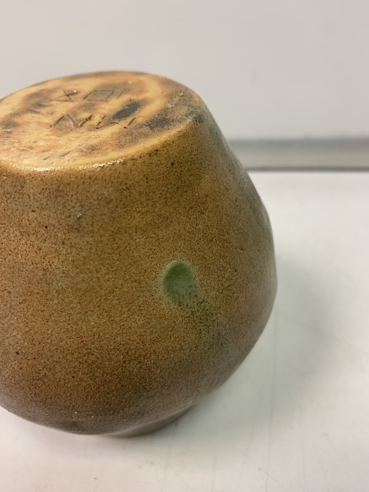 Vintage Handmade Stoneware Pot with Lid