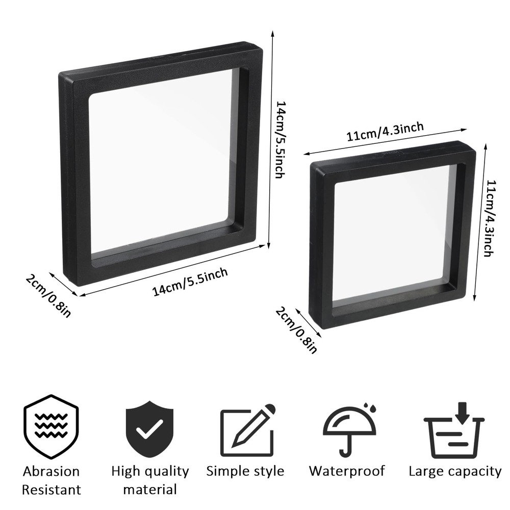 6 Pcs 3D Floating Frame, Large Size Floating Display Case, Visualize Transpar...