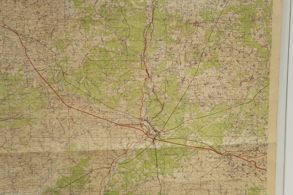 1940's German Captured Map Army Office Service Library West Kursk Double Sided