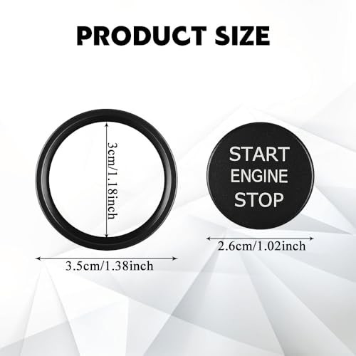 Car Push Start Button Cover, Ignition Switch Button, Engine Push Start Black