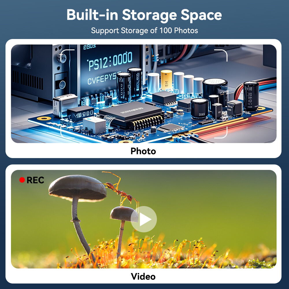 Handheld Macro Microscope Digital Fixed Focus 200w Pixel, 500x Magnification