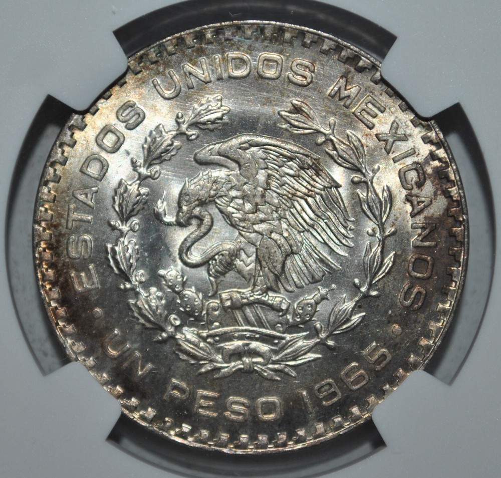1965 MEXICO Silver 1 PESO NGC MS-67