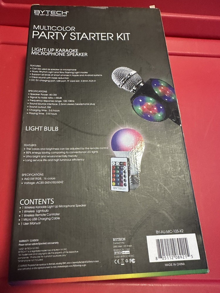 BYTECH Multicolor Party Starter Kit - Light Bulb & Karaoke Microphone