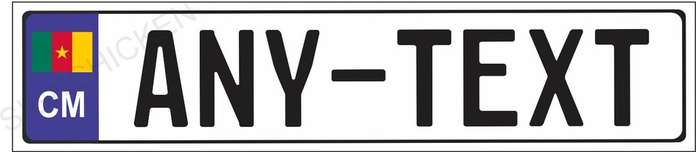 CAMEROON, European, EEC, Aluminum License Plate, Custom, Personalized