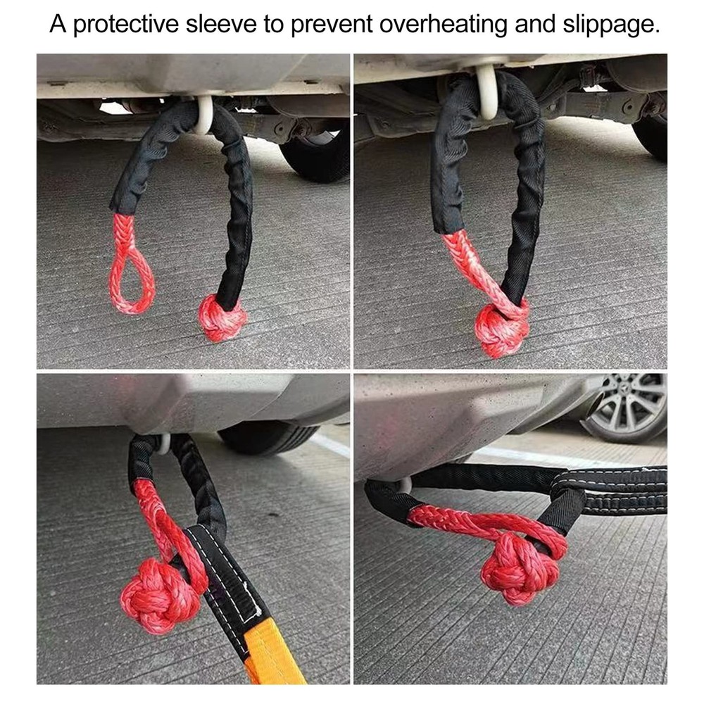 Winch Rope Protector, Winch Rope Protective Sleeve, Black Polyester Chain Sle...
