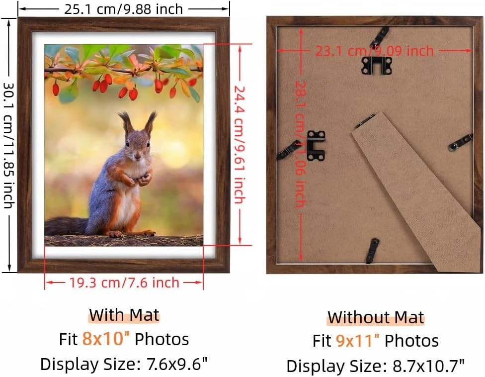 Rustic Brown 8x10 Picture Frame Set - Pack of 4