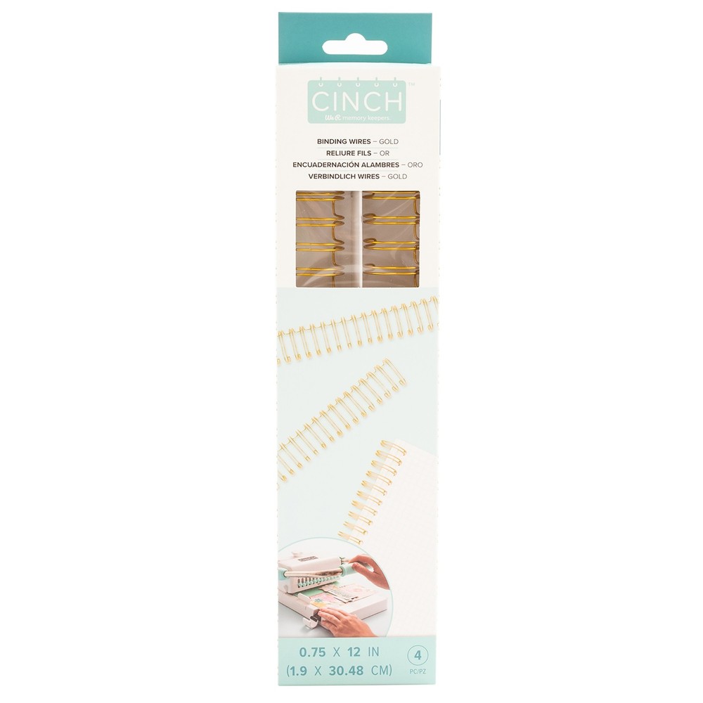 We R Cinch Wires .75" 4/Pkg-Gold - 3 Pack