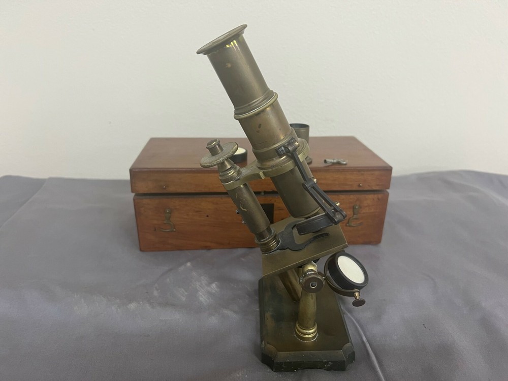ANTIQUE MONOCULAR MICROSCOPE, 1875