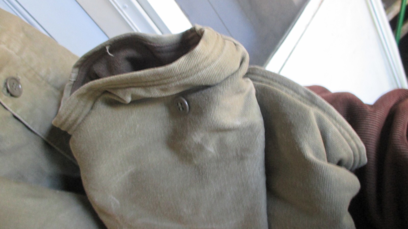 VTG US Navy Men's Wool Lined Deck Bib Overalls Green Size Large-51853