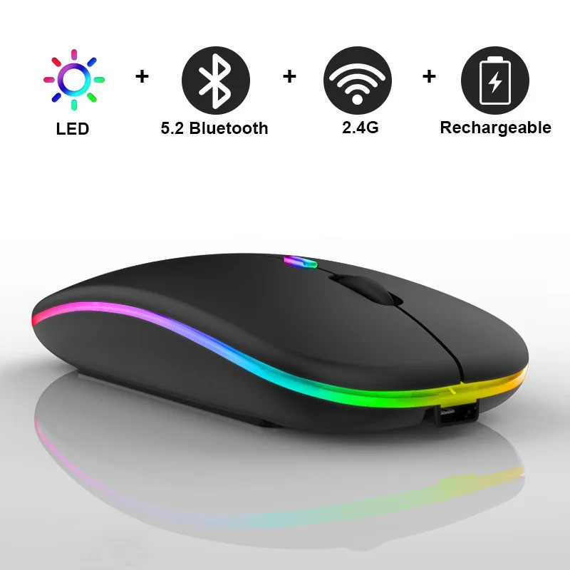 Wireless Mouse For Laptop PC Bluetooth Rechargeable Mouses Wireless Computer