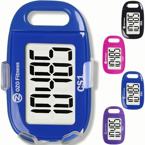 Clip-on 3D Pedometer for Walking Steps Counter with Blue Steps Count Only