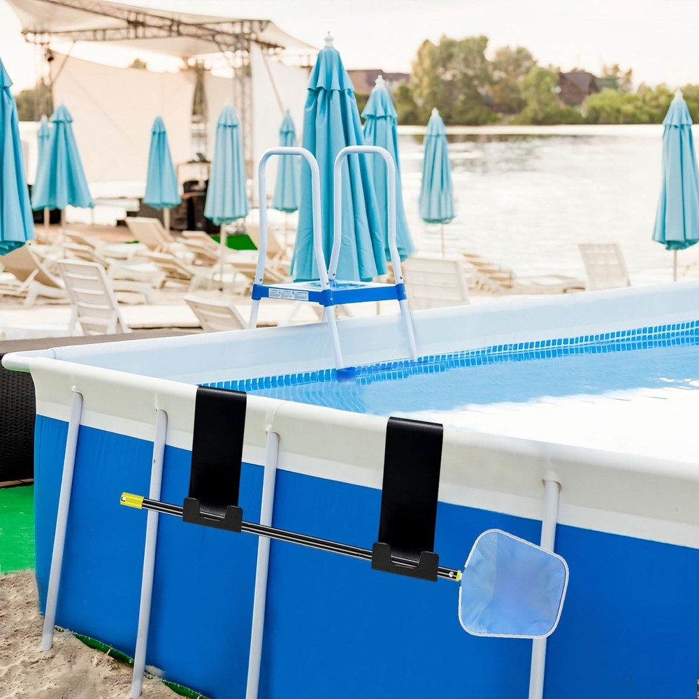 2 Pack Poolside Pool Leaf Skimmer Net Holder for Above Ground Swimming Pool