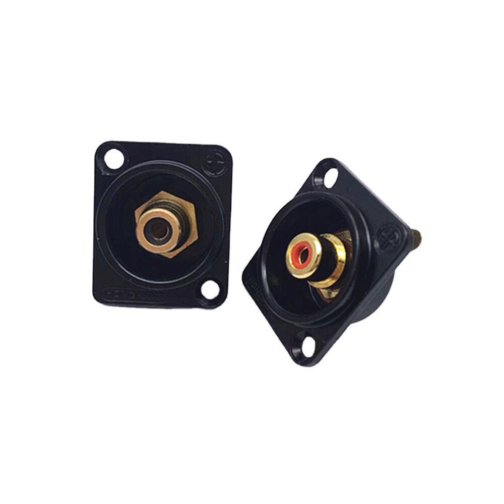 2pcs Black Female RCA Panel Mount Socket Connector Base Plate Welding Base NEW