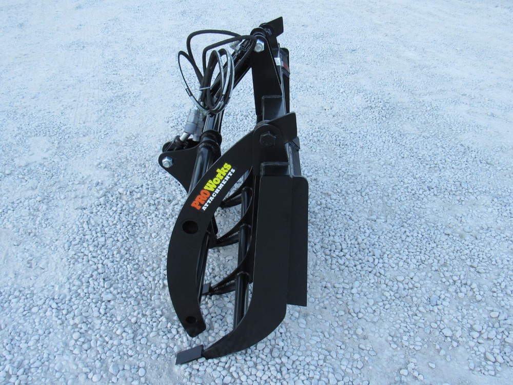 48" Root Rake Clam Grapple and 42" Long Pallet Forks Attachment ComboQuickAttach