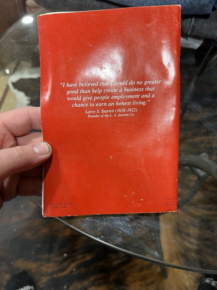 Starrett Tools and Rules for Precision Measuring Booklet