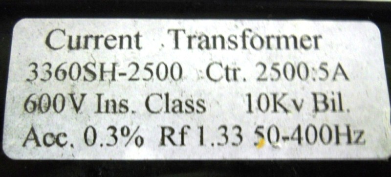 CURRENT TRANSFORMER 3360SH-2500 **NEW IN PACKAGING**