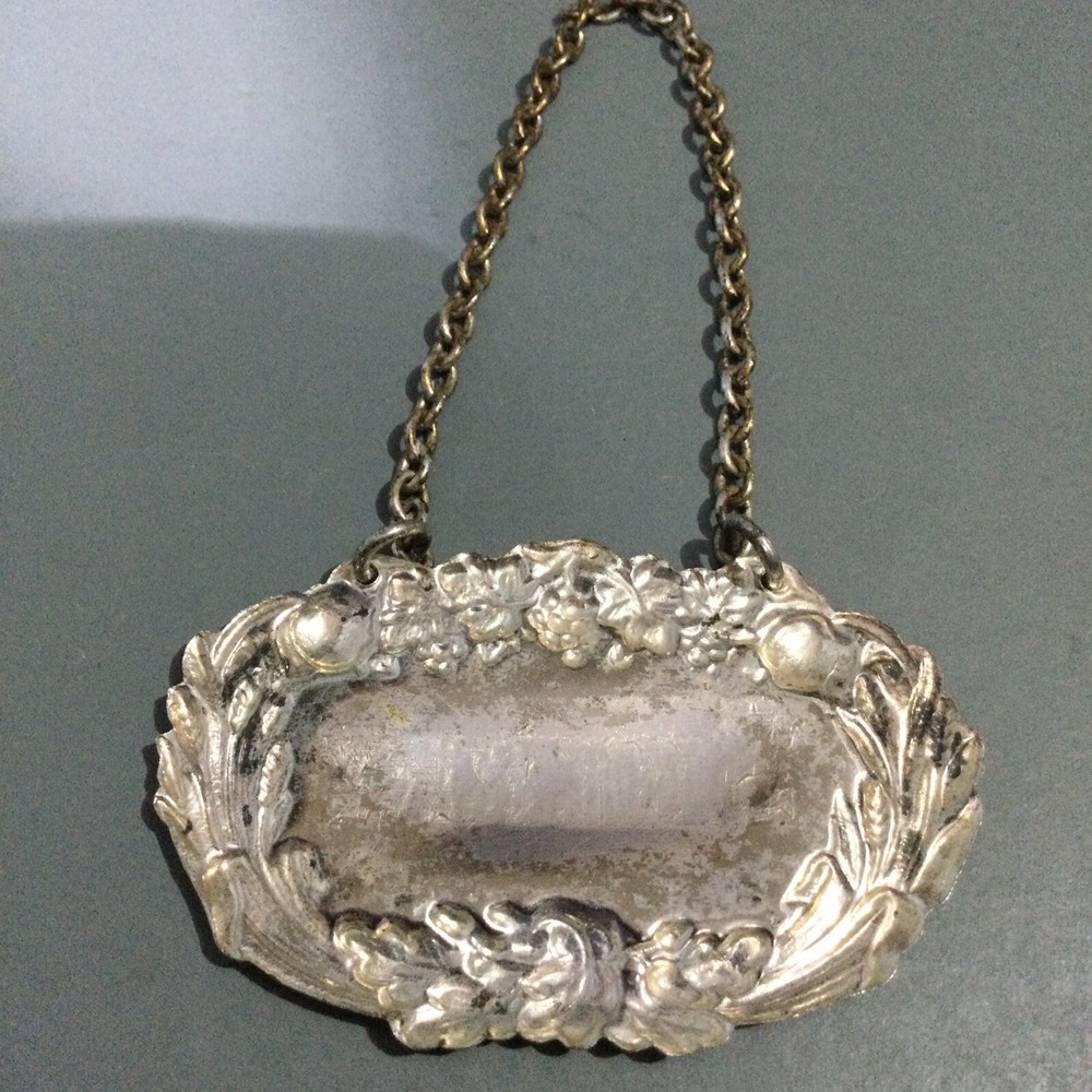 Vintage Silver Plate Decanter Label “ Sherry “