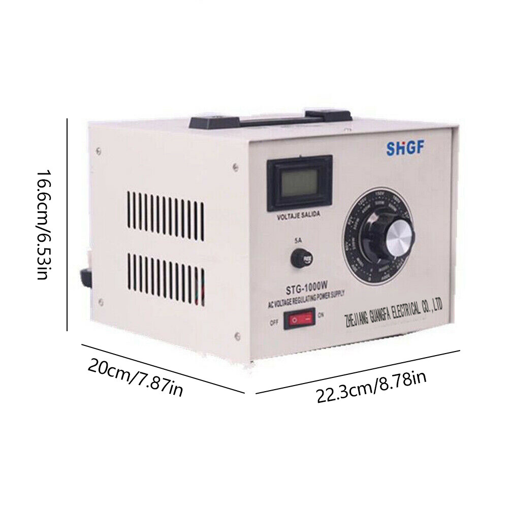 Single Phase STG-1000W Variac Transformer Variable AC Voltage Regulator 1kw