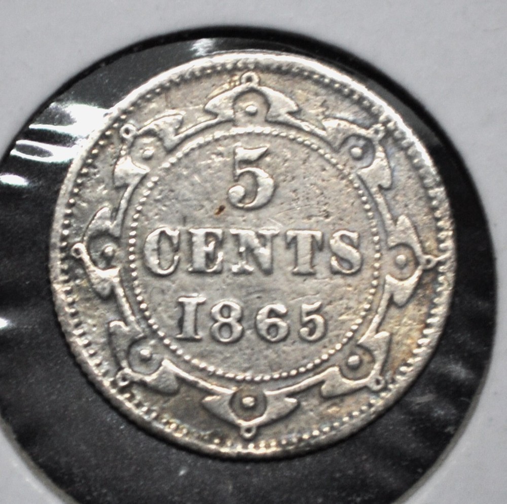 1865 Newfoundland 5 Cents *Clenaed