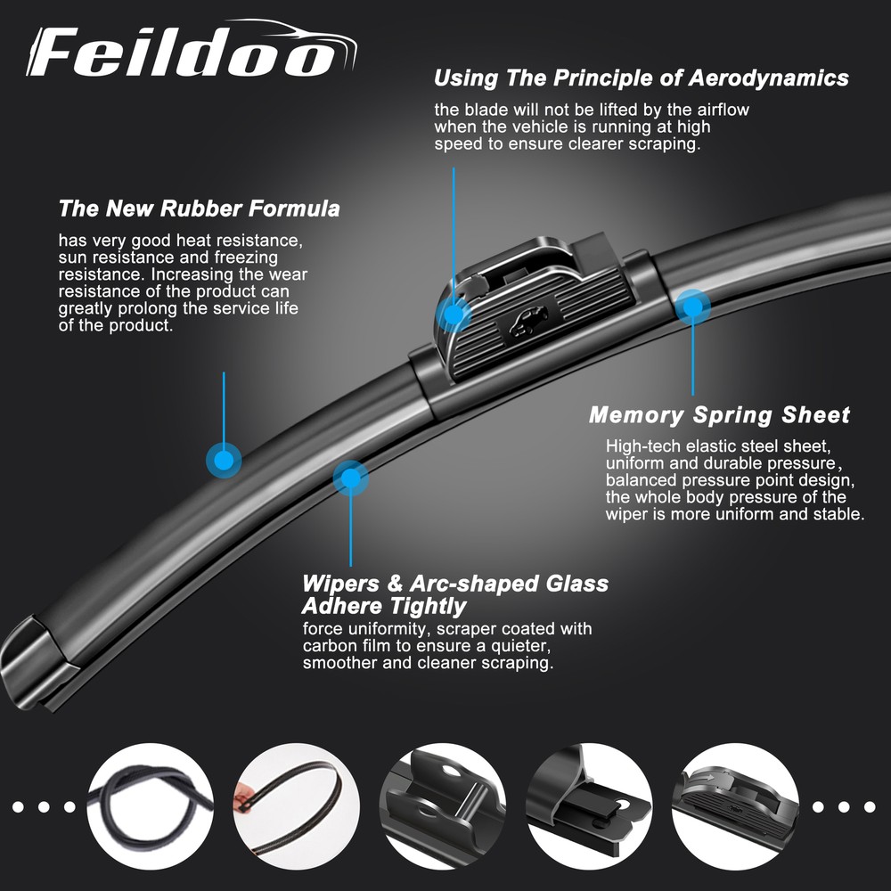 Feildoo Windshield Wiper Blades Front Window Fit For BMW 3 Series E46 1998-2005