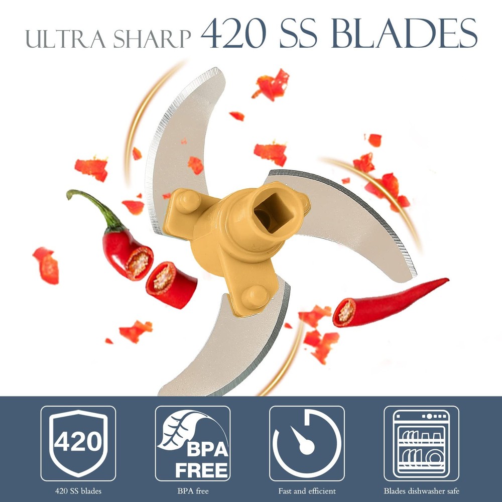 Ourokhome Manual Food Processor Vegetable Chopper Portable Hand Pull String Garl