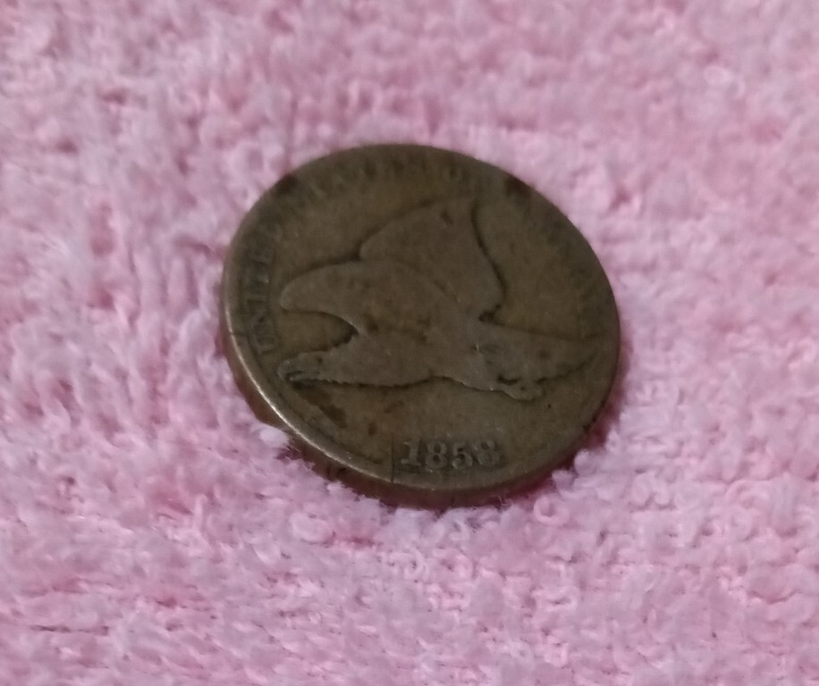 1858, Large Letters, Flying Eagle cent