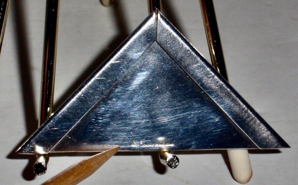 Silver-plated Corner Bookmark Mono "E" High Quality, From Lucerne, Switzerland