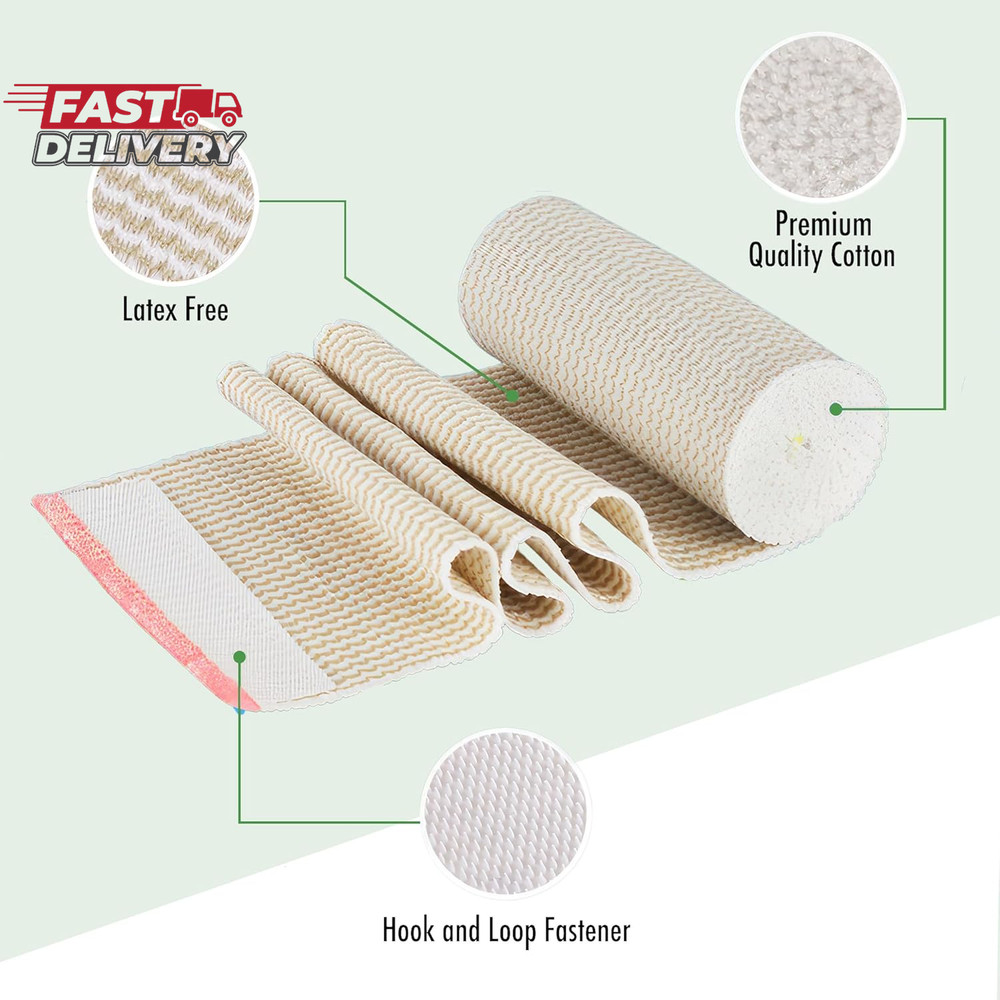 Elastic Bandage Wrap - Ourmed Compression Bandage with Self Closure and Extra Cl