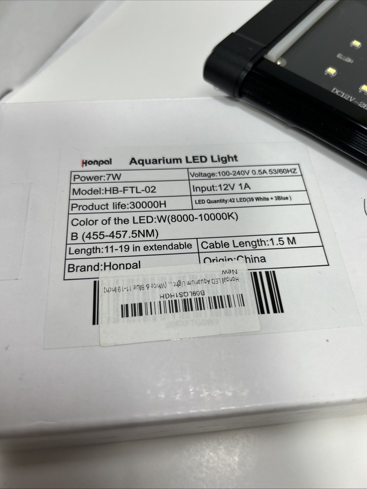 Honpal Aquarium LED Light, 2 Modes, 12”